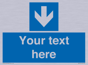 Custom Directional signage blue down arrow 